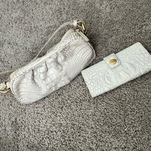 Brahmin Croc Embossed Handbag + Wallet